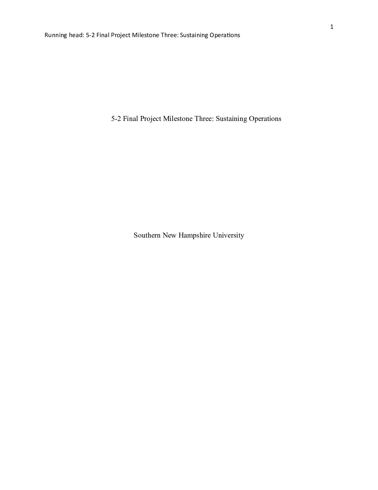 Preview image for Final Project Milestone Three  Sustaining Operations.docx    5-2 Final Project Milestone T